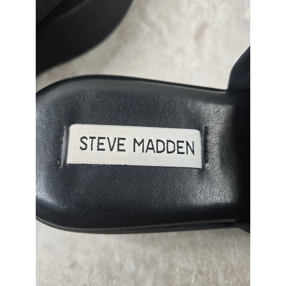 Steve Madden Black Platform Slide Sandals